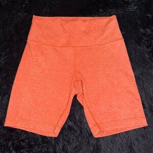 Orange pattern Lululemon align biker shorts